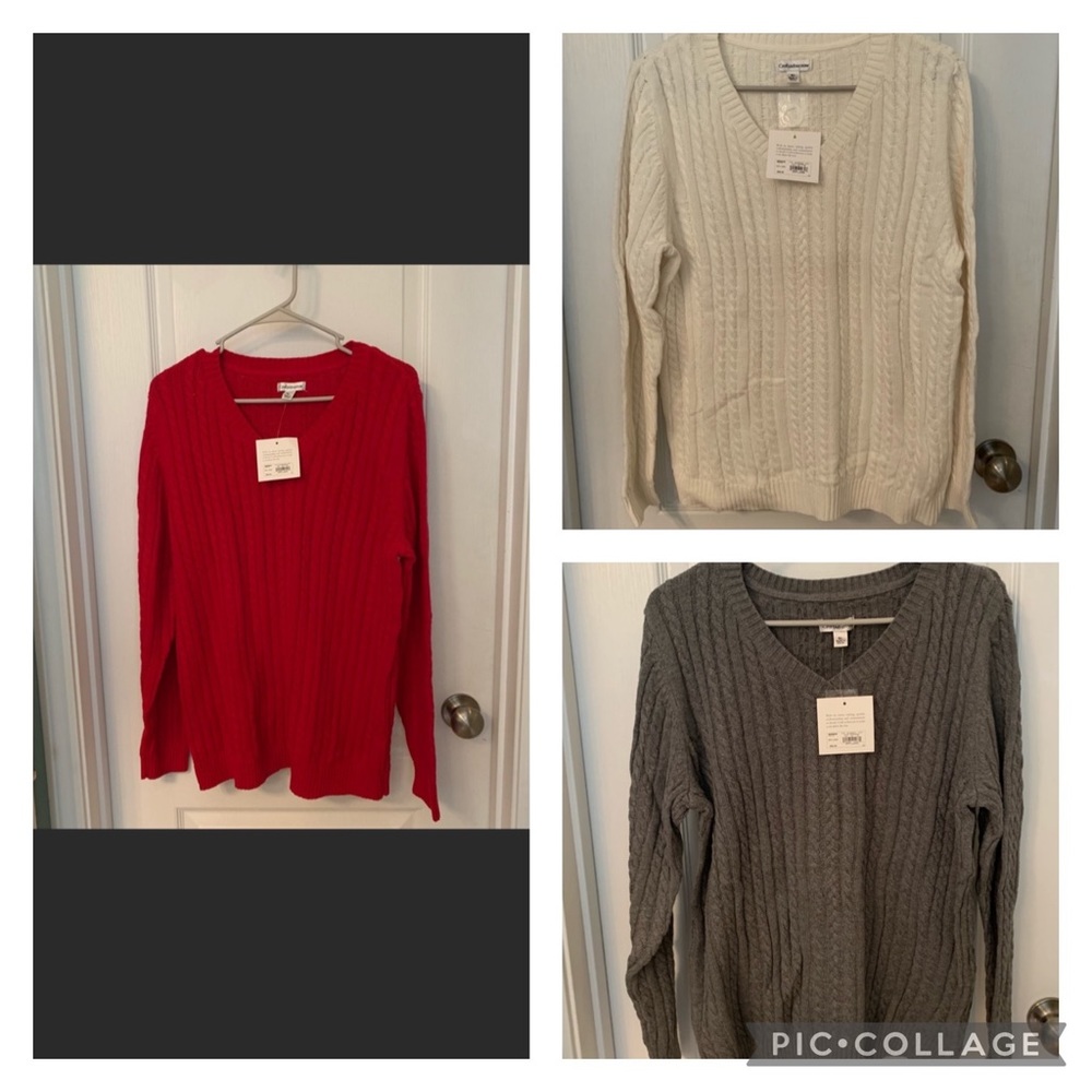 Set of 3 Croft and Barrow V-Neck Sweaters